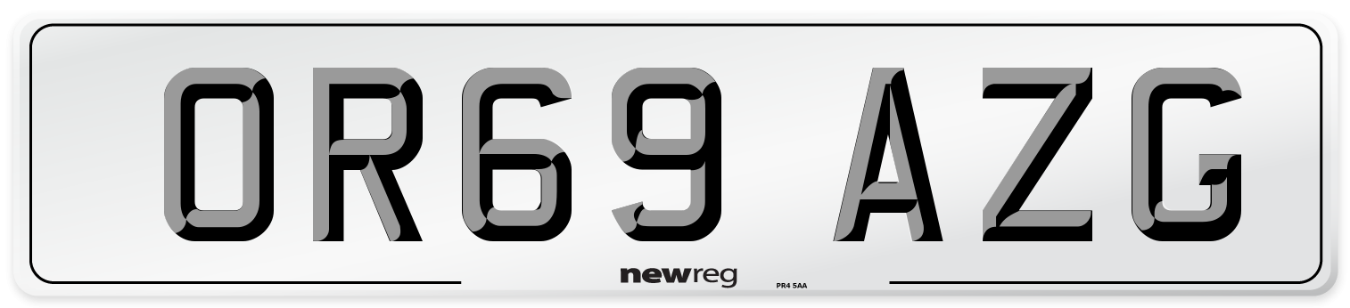 OR69 AZG Number Plate from New Reg